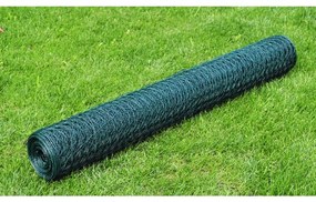 vidaXL Συρματόπλεγμα Κοτετσόσυρμα Πράσινο 25x0,75μ Γαλβανιζέ Επικ. PVC
