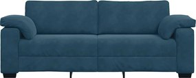 vidaXL Τριθέσιος Καναπές Μπλε Βελούδινος 220x77x82 εκ.
