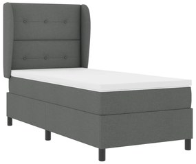 vidaXL Στρώμα με Τσέπες Σκούρο Γκρι 90x190 εκ. Ύφασμα