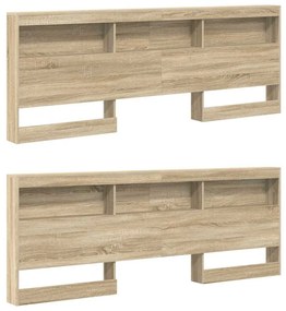 vidaXL Κρεβάτι Βιβλιοθήκης Sonoma Δρυς 180 x 200 cm Επεξεργασμένο ξύλο