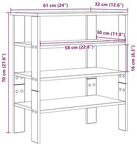 Ράφι παπουτσιών Γκρι μπετόν 61x32x70 cm Κατασκευασμένο ξύλο - Γκρι