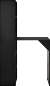 vidaXL Τραπέζι Μπαρ με Ράφι Μαύρο 115 x 59 x 200 εκ.