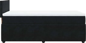 vidaXL Κρεβάτι Boxspring με Στρώμα Μαύρο 90x190 εκ. Βελούδινο