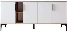 Μπουφές Tarz 360ALE1101 180x40x79cm Oak-White Μοριοσανίδα, Μελαμίνη