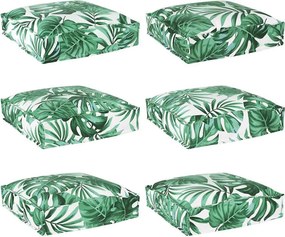 vidaXL Μαξιλάρι 6 pcs Σχέδιο Φύλλου 40 x 40 x 8 εκ. Ύφασμα Όξφορντ