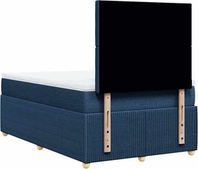 vidaXL Κρεβάτι Boxspring με Στρώμα Μπλε 120x190 εκ. Υφασμάτινο