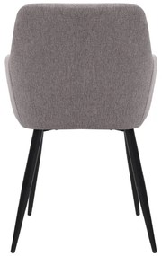 Πολυθρόνα τραπεζαρίας Monica Megapap ανοιχτό μπεζ ύφασμα - μεταλλικό μαύρο πόδι 54x57x84εκ.