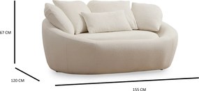 Διθέσιος Καναπές Κρέμα MIDYE 155x120x67