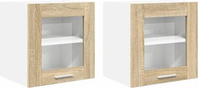 vidaXL Κρεμαστό ντουλάπι με πόρτα 2 pcs Δρύς Sonoma 40 x 31 x 40 εκ.