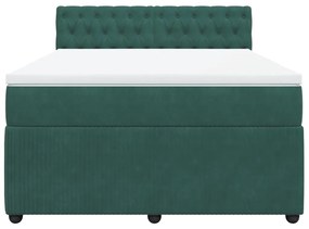 ΚΡΕΒΑΤΙ BOXSPRING ΜΕ ΣΤΡΩΜΑ ΣΚΟΥΡΟ ΠΡΑΣΙΝΟ 140X200ΕΚ. ΒΕΛΟΥΔΙΝΟ 3290067