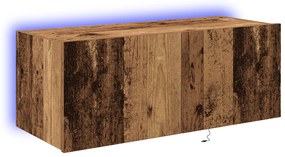 vidaXL Ντουλάπι τοίχου TV με φώτα LED παλιού ξύλου 80x35x31 εκ.