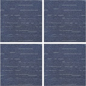 vidaXL Πλακάκι Χαλιού Ραβδωτό Μπλε 50 x 50 cm 4 τμχ.