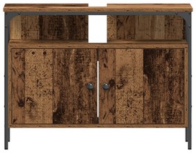 vidaXL Ντουλάπι μπάνιου σε στυλ παλιού ξύλου 80x30x60 εκ. Κατασκευασμένο από μηχανWood