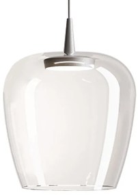 Κρεμαστό Φωτιστικό Οροφής LED 8W Ασημί Βάση IP40 Φ27cm 2700K Dimmable Bilia Zafferano-LBA2001-Διάφανο LBA2001