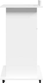 vidaXL Αναλόγιο με Ροδάκια &amp; Συρτάρι Λευκό 55x55x107 εκ. Επεξ. Ξύλο