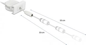 DELOCK module καλώδιο τροφοδοσίας Easy 45 81376, ανασυρόμενο 50cm, λευκό