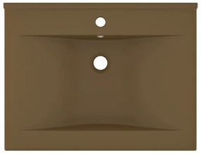 vidaXL Νιπτήρας με Οπή Βρύσης Κρεμ Ματ 60 x 46 εκ. Κεραμικός