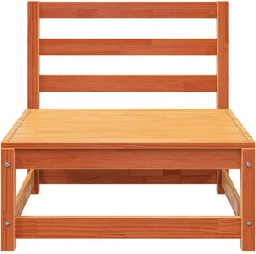 vidaXL Καναπές Κήπου Χωρίς Μπράτσα με Υποπόδιο από Μασίφ Ξύλο Πεύκου