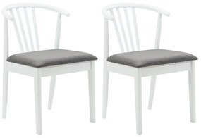 vidaXL Καρέκλα τραπεζαρίας 2 pcs Λευκό και Γκρι Καθαρό Καουτσούκ