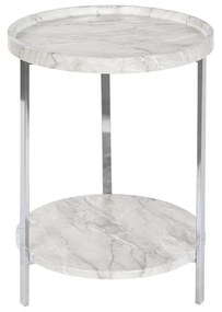 Βοηθητικό Τραπέζι DKD Home Decor Λευκό Ασημί Μέταλλο Ξύλο MDF 40 x 40 x 53 cm