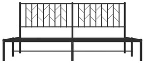 vidaXL Πλαίσιο Κρεβατιού με Κεφαλάρι Μαύρο 180 x 200 εκ. Μεταλλικό