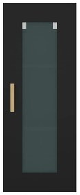 Ντουλάπι Τοίχου Κρεμαστό Μαύρο 34,5x34x90 εκ Επεξ. Ξύλο - Μαύρο