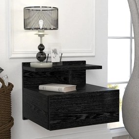 Κομοδίνο επιτοίχιο Mislina Megapap χρώμα sencron black 40x33,2x32εκ.
