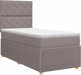 vidaXL Κρεβάτι box spring με στρώμα Taupe 90 x 190 cm Ύφασμα