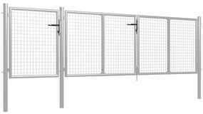 vidaXL Πόρτα Κήπου Ασημί 400x100 εκ. από Ατσάλι