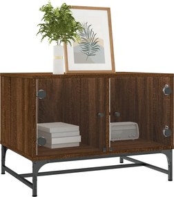 vidaXL Coffee Table Brown Oak Medium Engineered wood, glass, steel