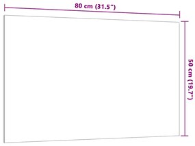 vidaXL Πίνακας Επιτοίχιος Μαγνητικός Λευκός 80 x 50 εκ. Ψημένο Γυαλί