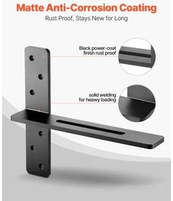 VEVOR 2 Pcs Shelf Brackets 14 inch / 355.6 mm Heavy Duty Floating Shelf Brackets