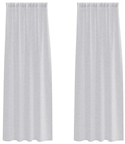 vidaXL Κουρτίνες με κουρτίνες 2 pcs Ανοιχτό γκρι 140x175cm Πολυεστέρας