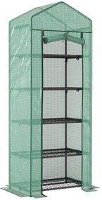 Outsunny Μίνι Θερμοκήπιο για Λουλούδια ή Λαχανικά, Ατσάλι, Πλαστικό, 69L x 49W x 193H cm, Πράσινο