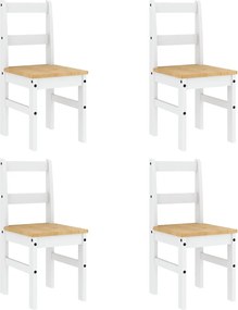 vidaXL Σετ Τραπεζαρίας 5 Τεμαχίων Panama από Μασίφ Ξύλο Πεύκου Λευκό