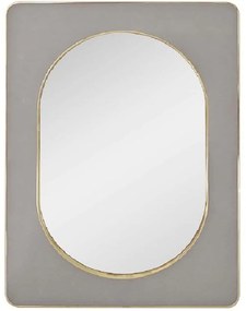 Καθρέπτης Τοίχου Βελούδινος ECO602 50x2x70,8cm Grey-Gold Espiel Γυαλί,Βελούδο