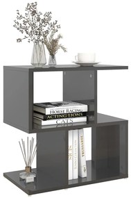 vidaXL Κομοδίνο Γυαλιστερό Γκρι 50 x 30 x 51,5 εκ. από Μοριοσανίδα