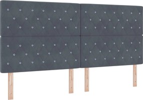 vidaXL Κρεβάτι box spring με στρώμα Σκούρο Γκρι 200 x 200 cm Βελούδο