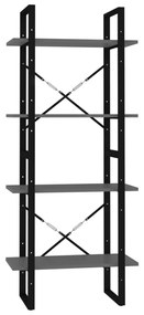 Βιβλιοθήκη με 4 Ράφια Γκρι 60 x 30 x 140 εκ. από Επεξ. Ξύλο - Γκρι