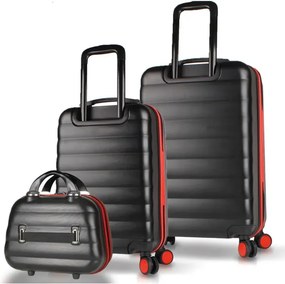 Stewehome Σετ 3 τεμαχίων βαλίτσες μεσαίου μεγέθους καμπίνας και νεσεσέρ από ABS