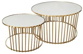 Tραπέζια σαλονιού Boron Inart χρυσό σετ 2τεμ μέταλλο