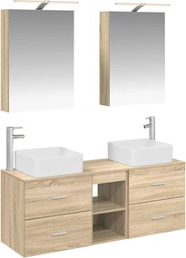 vidaXL Σετ Επίπλων Μπάνιου 5 pcs Sonoma Δρυς