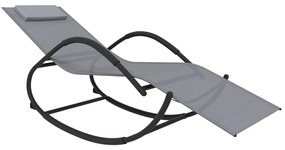 vidaXL Κουνιστές Ξαπλώστρες 2 τεμ. Γκρι από Ατσάλι / Textilene