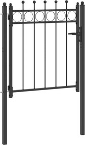 vidaXL Πύλη Φράχτη HORST 100 x 100 cm Μέταλλο Μαύρο Κλειδώσιμο