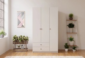 Τριφυλλη Ντουλαπα Λευκο Ματ RB 52x105x210
