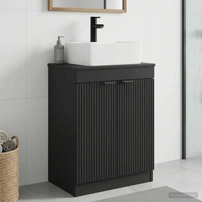 vidaXL Ντουλάπα Νιπτήρα Mπάνιου Μαύρο 54 x 35 x 100 cm
