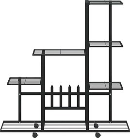vidaXL Ανθοστήλη με Ρόδες Μαύρη 94,5 x 25 x 92,5 εκ. Μεταλλική