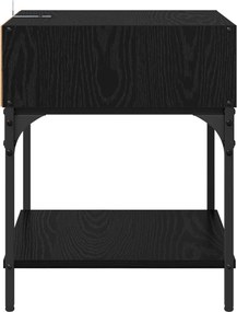 vidaXL Κομοδίνο Μαύρη Οξυά 40 x 40 x 50 cm Επεξεργασμένο Ξύλο