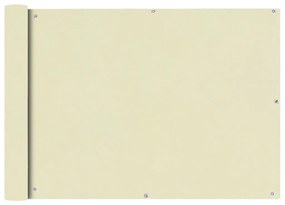 Διαχωριστικό Βεράντας Κρεμ 75 x 600 εκ. από Ύφασμα Oxford - Κρεμ