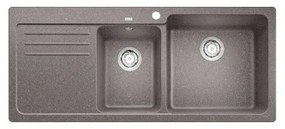 Blanco Naya 8 S Alu Metallic SILGRANIT™ PuraDur™ Γρανιτένιος Νεροχύτης Ένθετος με 2 Γούρνες και Ποδιά Αριστερά 116x50cm